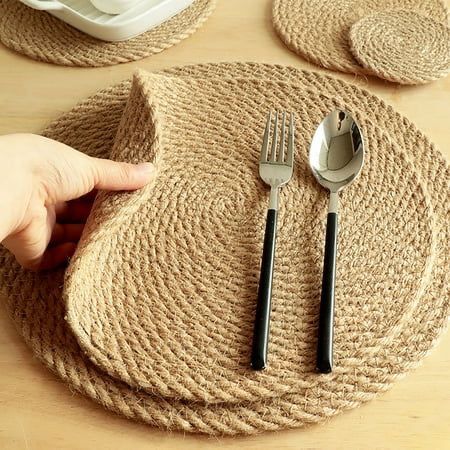 Hand-Coiled Rope Round Placemats