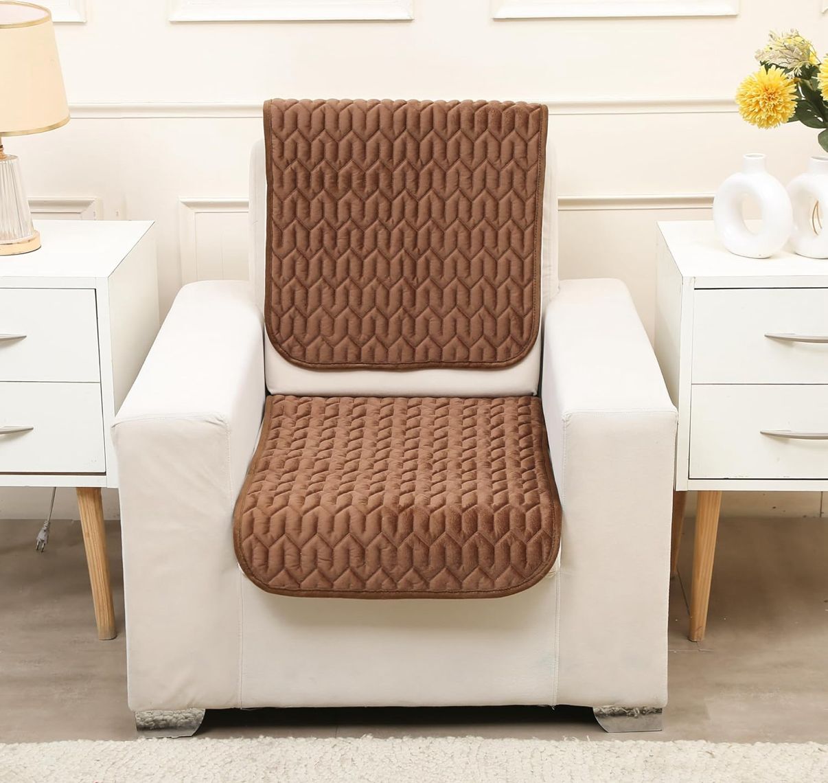 Serene Grey Chevron Seat Protector