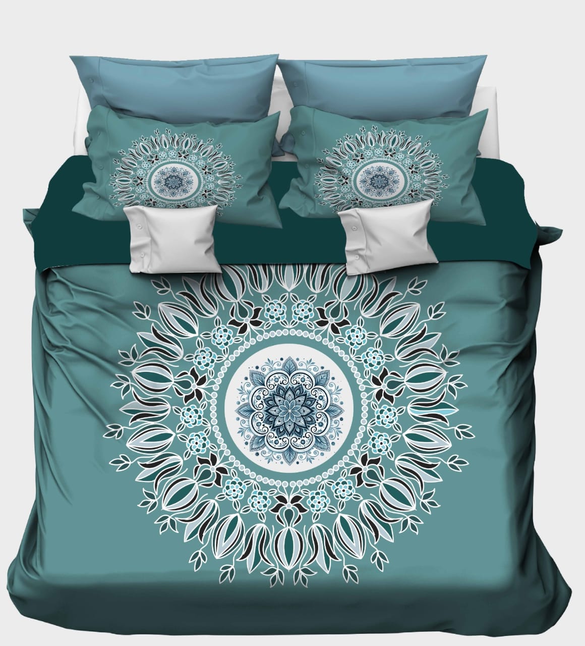 Teal & Turquoise Mandala Bedsheet