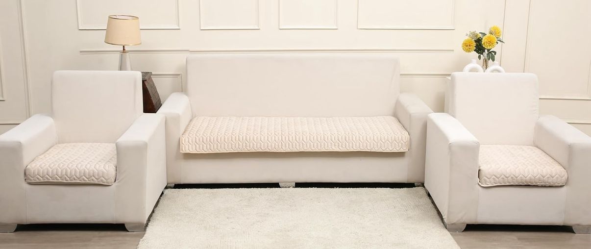 Cream Wave Pattern Seat Protectors