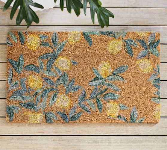 Mediterranean Lemon Branch Coir Doormat
