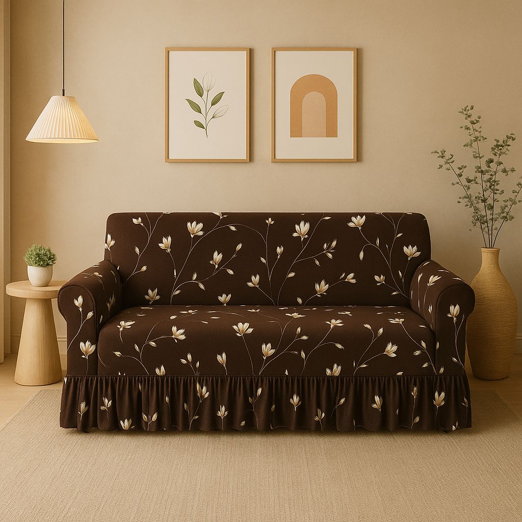 Charcoal Retro Floral Cover