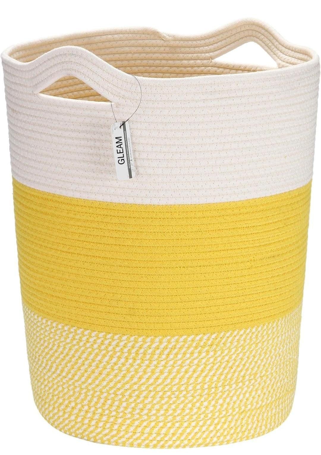 White and Yellow Color Block Pattern Basket