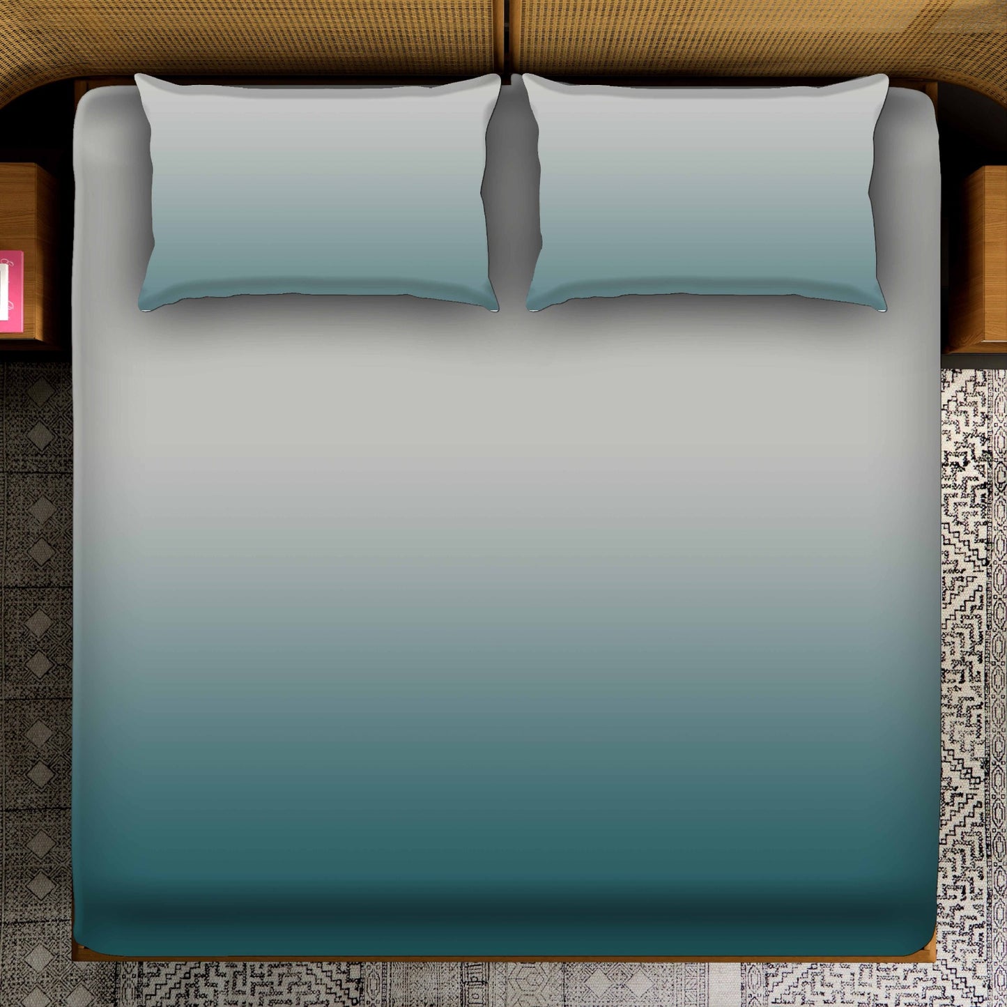 Smooth Blue & Green Ombre Bedsheet
