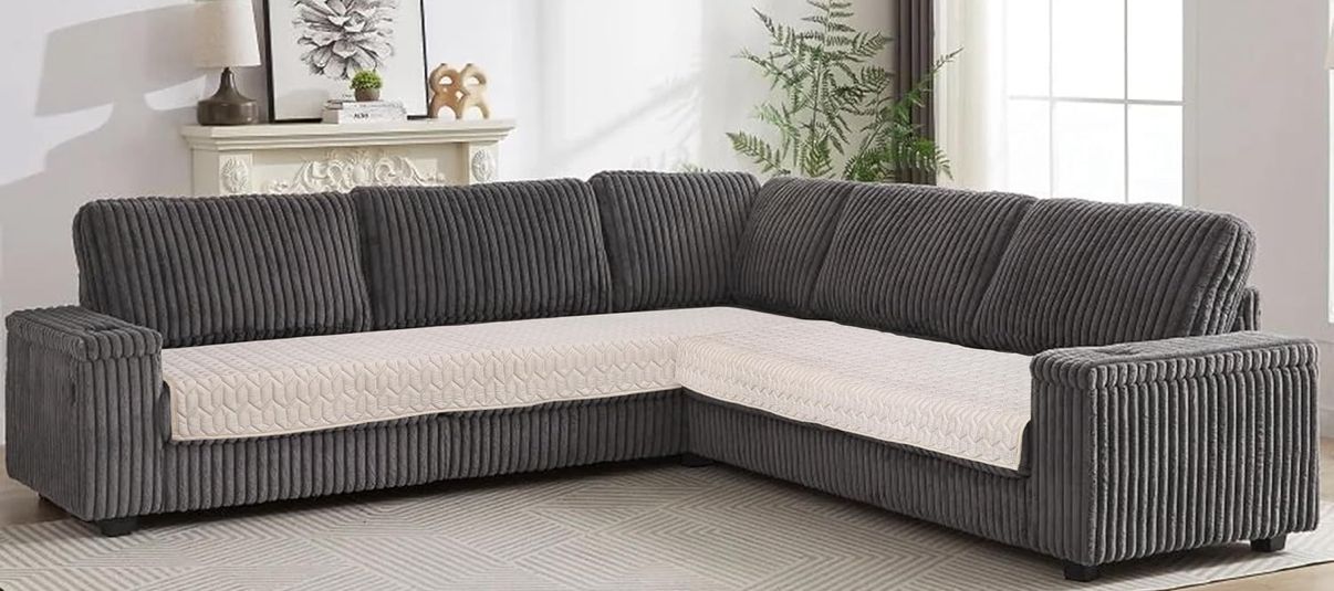 Light Beige Hexagon Quilted Protector