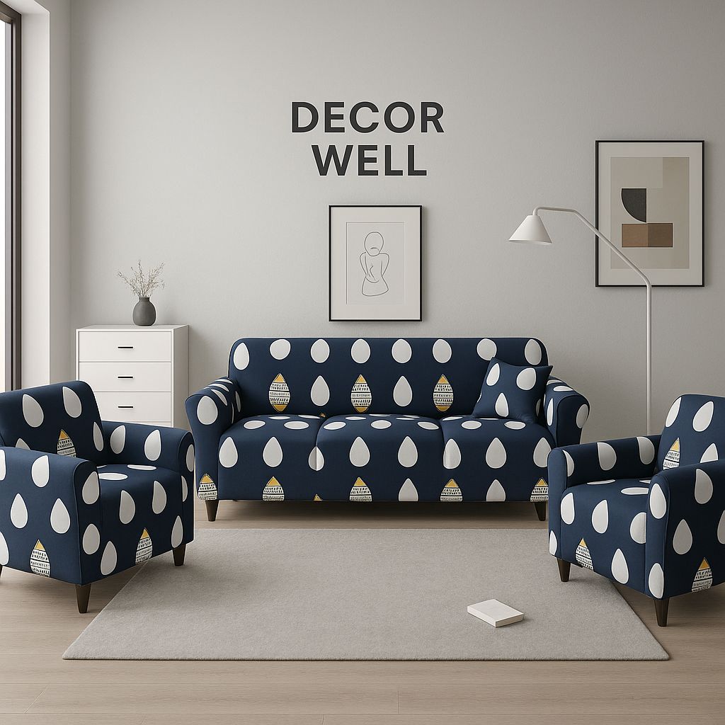 Dark Indigo Monochromatic Floral Cover