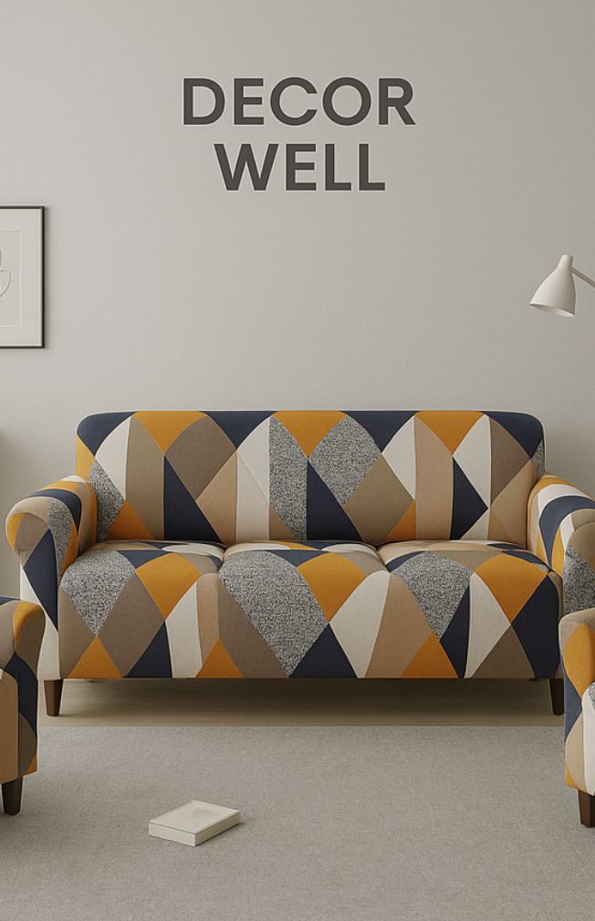 Charcoal Gray Plaid Sectional Cover