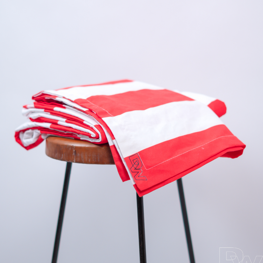 Red & White Premium Cotton Blend (Bedsheet with Pillow Covers)