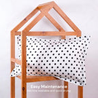 Polka Dot Cotton Pillow White