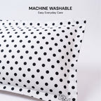 Polka Dot Cotton Pillow White