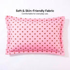 Polka Dot Cotton Pillow Pink