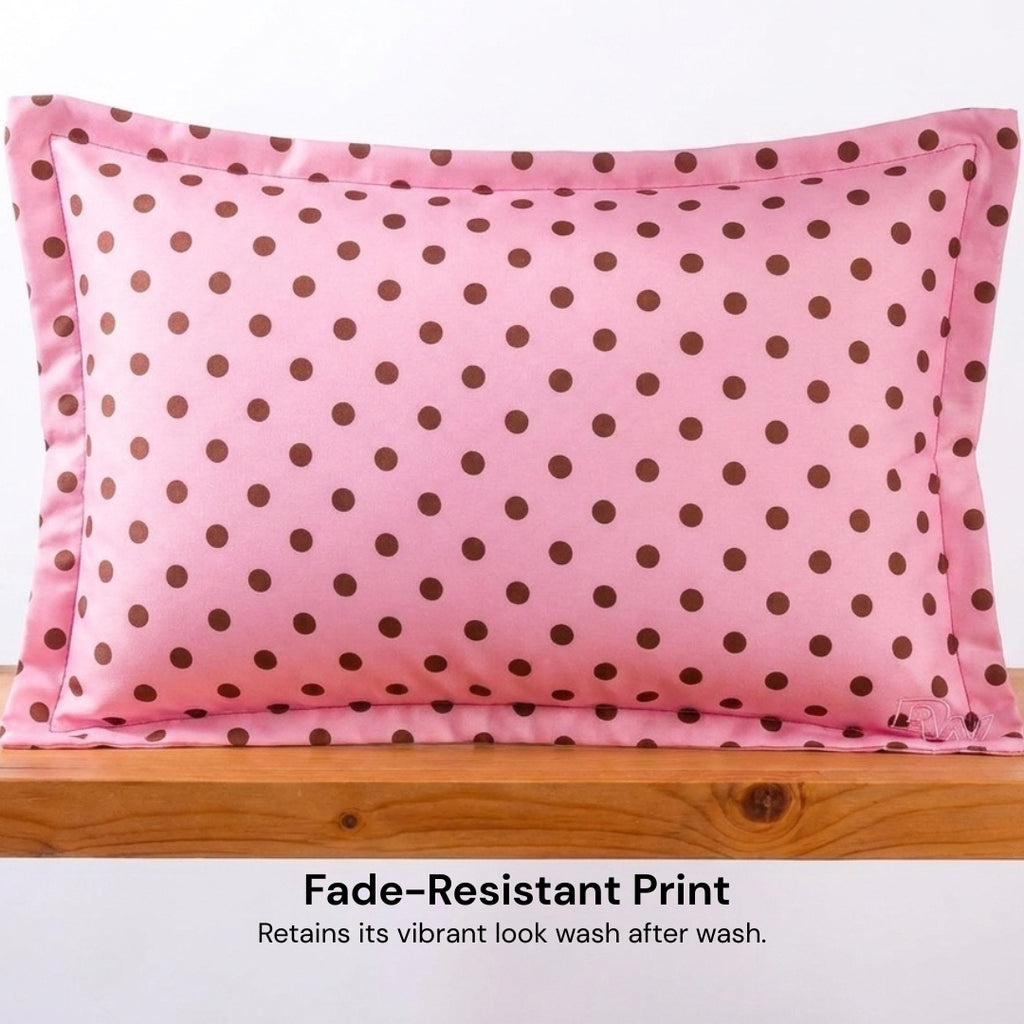 Polka Dot Cotton Pillow Pink