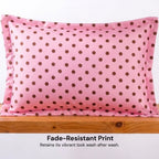 Polka Dot Cotton Pillow Pink