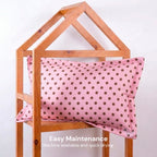 Polka Dot Cotton Pillow Pink