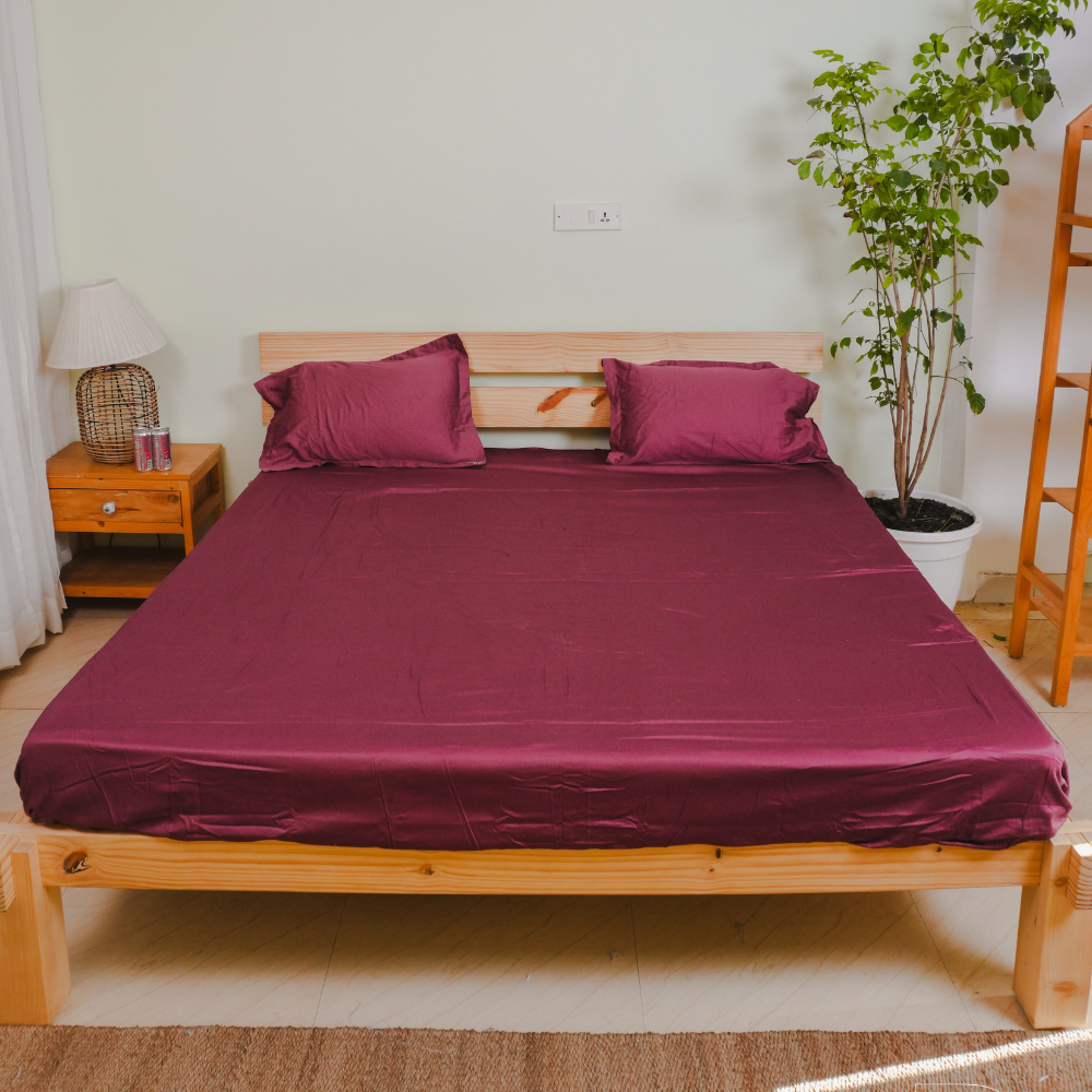 Burgundy Wine (Bedsheet with 2 Pillow Covers