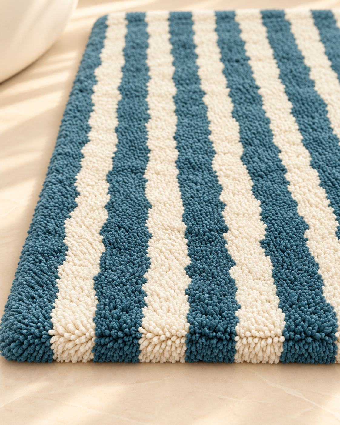 Bath Mat – Blue & White