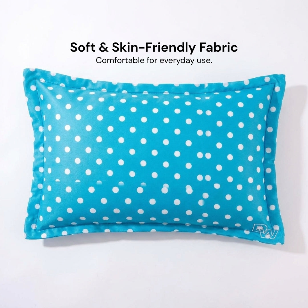 Polka Dot Cotton Pillow Blue