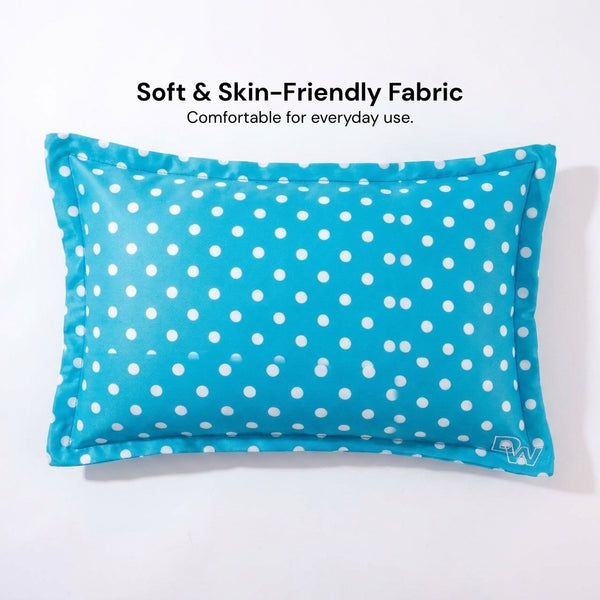 Polka Dot Cotton Pillow Blue