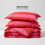 CORAL PINK & RED BEDSPREAD