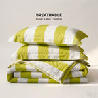 Green & White bedspread