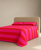 Coral Pink & Red Duvet Cover