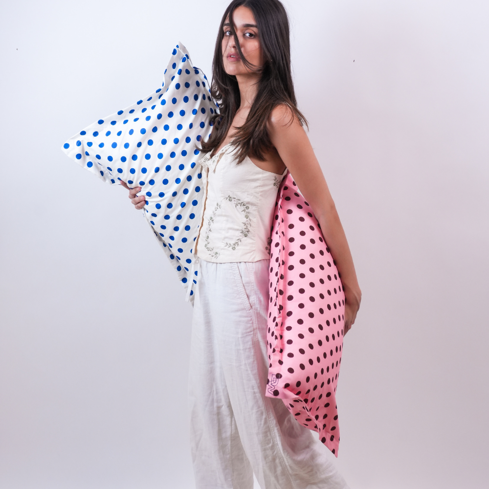 Polka Dot Cotton Pillow Covers Set