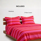 CORAL PINK & RED BEDSPREAD