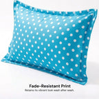 Polka Dot Cotton Pillow Blue