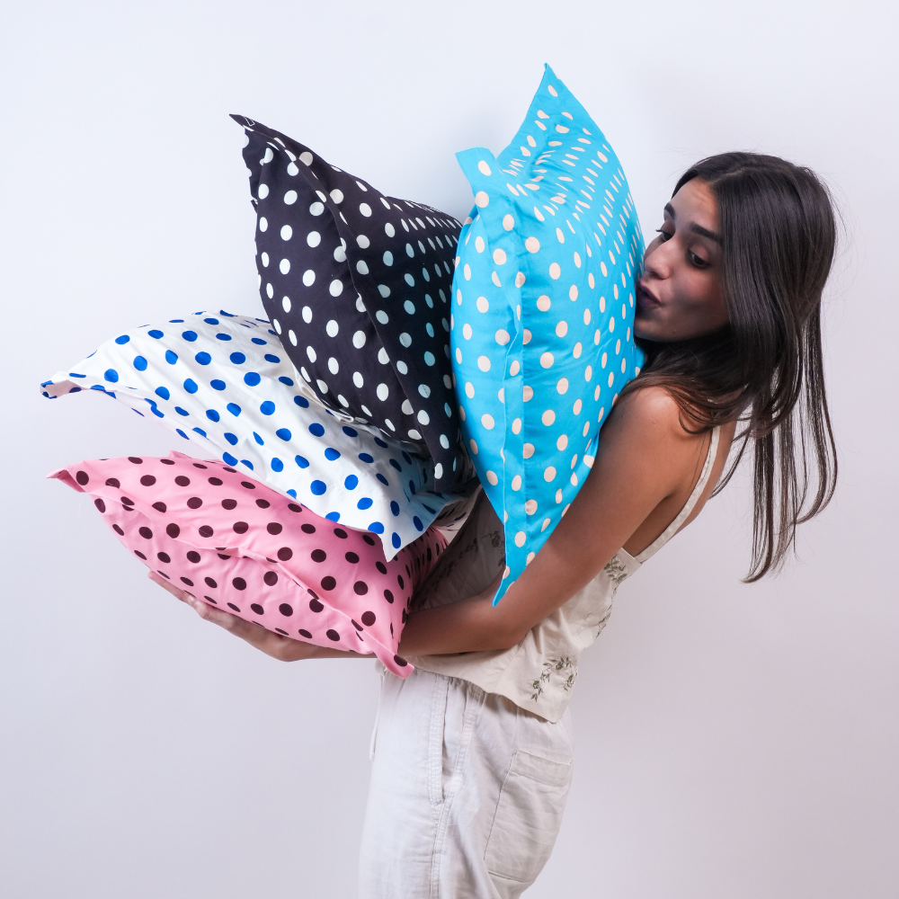 Polka Dot Cotton Pillow Covers Set