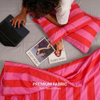 CORAL PINK & RED BEDSPREAD