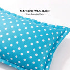 Polka Dot Cotton Pillow Blue