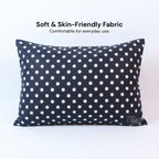 Polka Dot Cotton Pillow Black