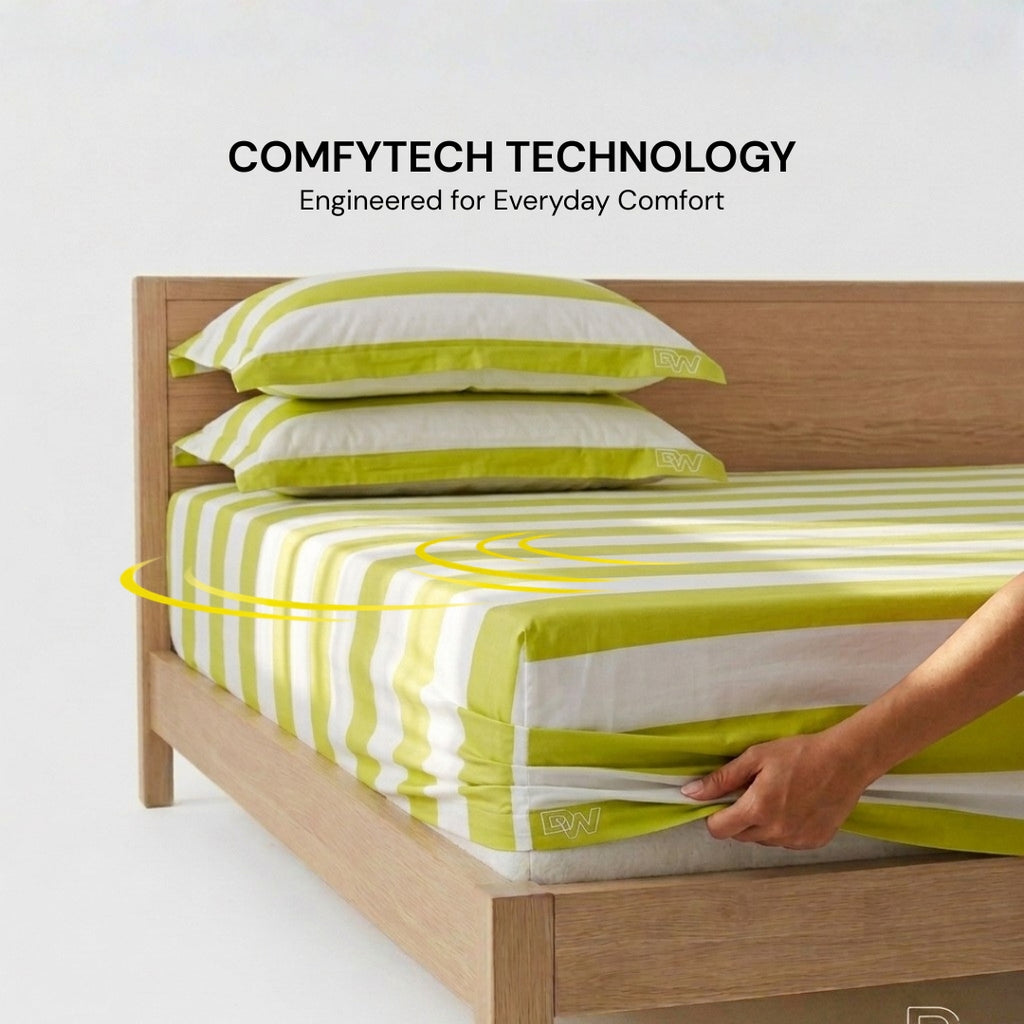 Green & White bedspread