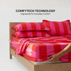 CORAL PINK & RED BEDSPREAD