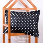 Polka Dot Cotton Pillow Black