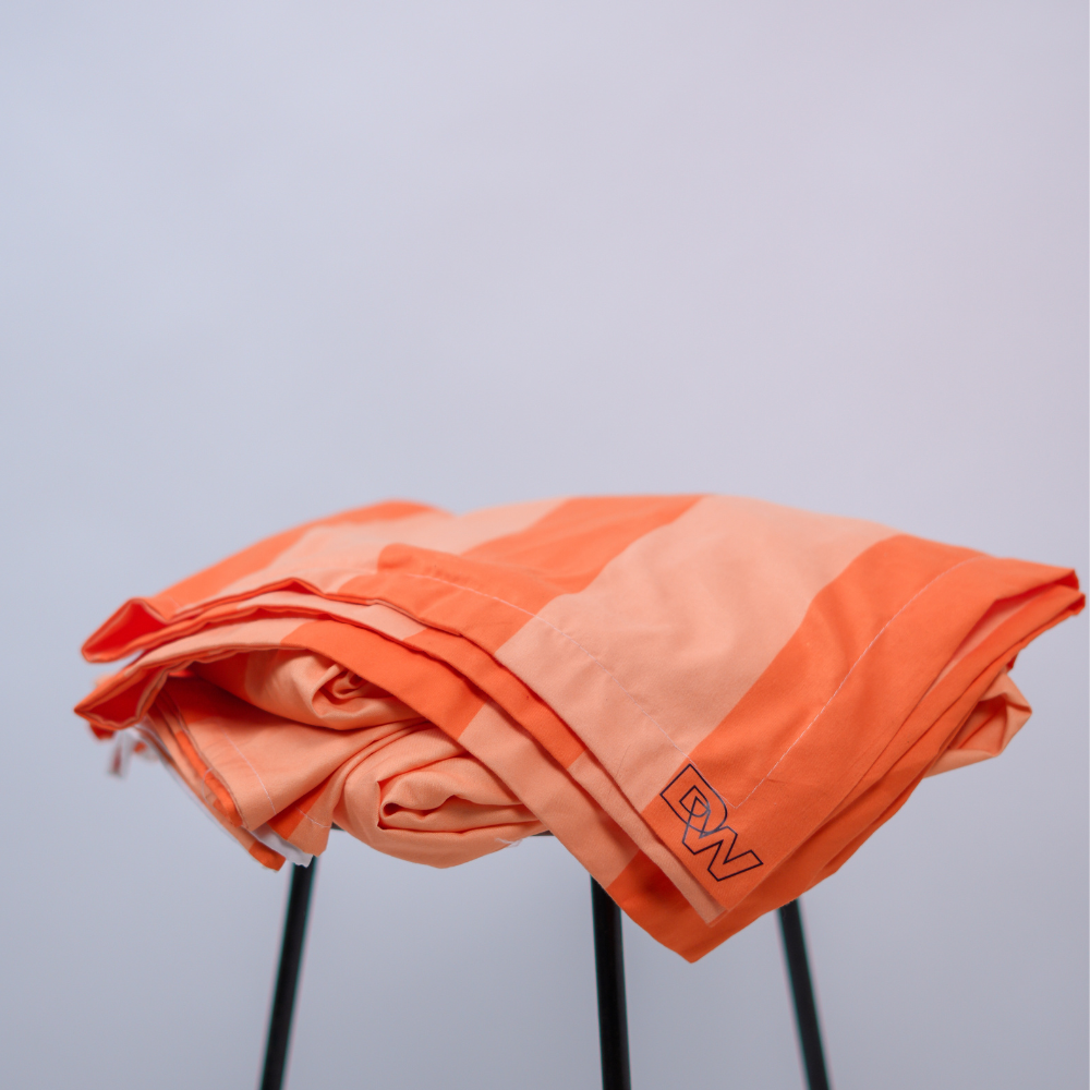 Sunset Orange Wave Design (Bedsheet with Pillow Cover)