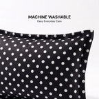 Polka Dot Cotton Pillow Black