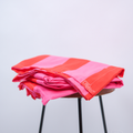 CORAL PINK & RED BEDSPREAD