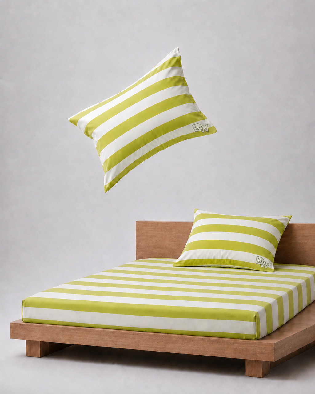Green & White bedspread