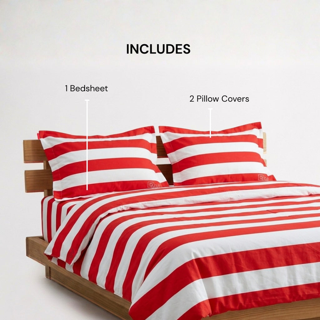 Red & White bedspread