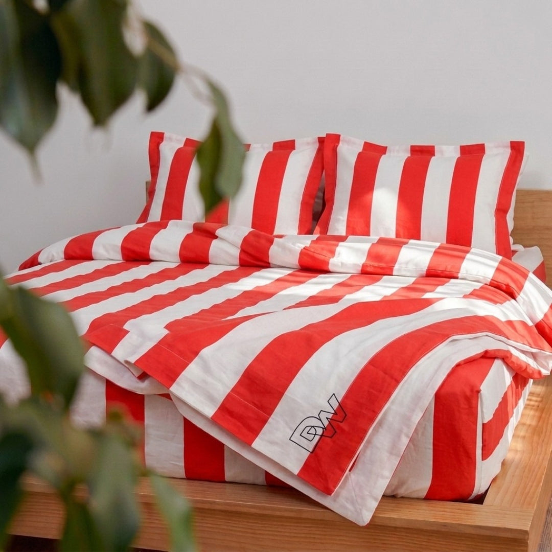 Red & White bedspread