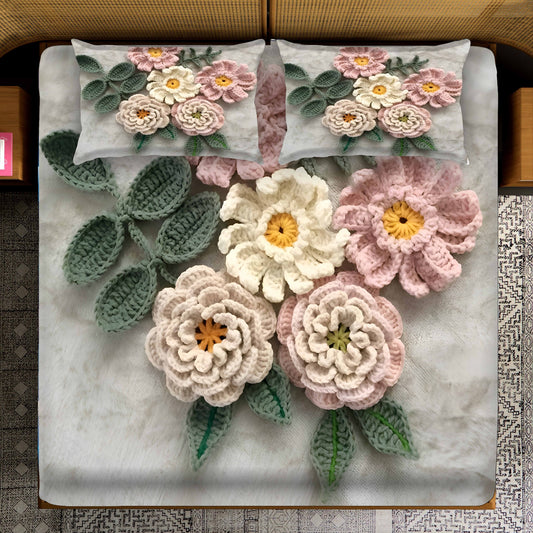 Oversized 3D Crochet Flower Bedsheet