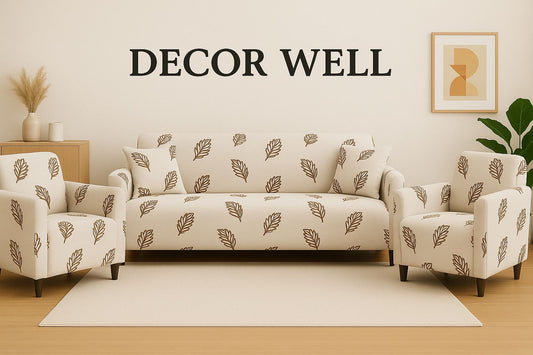 Charcoal Subtle Leaf Pattern Set