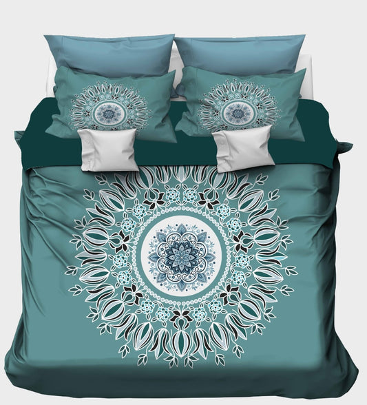 Teal & Turquoise Mandala Bedsheet