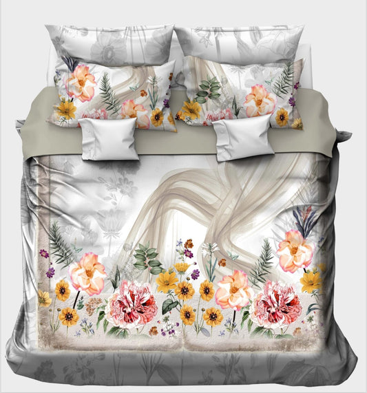 Vibrant Wildflower & Peony Border Bedsheet