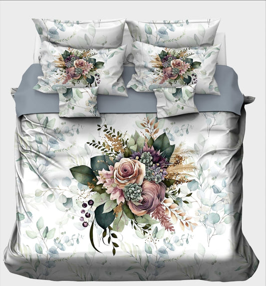 Rustic Bohemian Bouquet with Eucalyptus Bedsheet