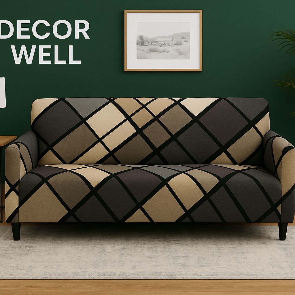 Charcoal Beige Argyle Lattice Cover