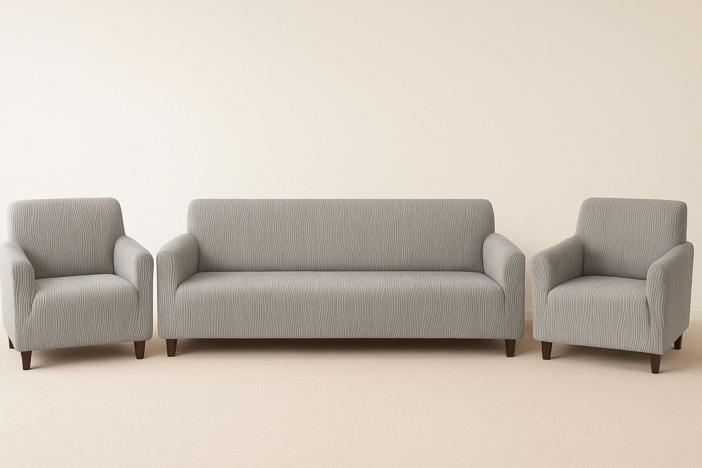 Medium Gray Damask Set