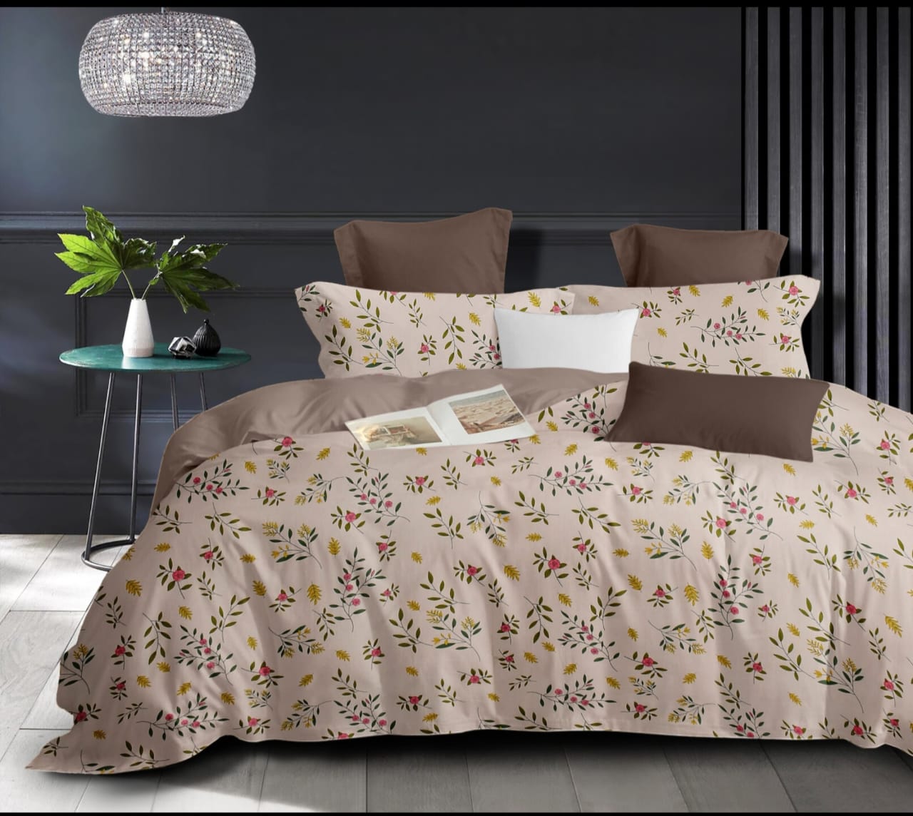 Blush Pink Trailing Floral Vine Bedsheet