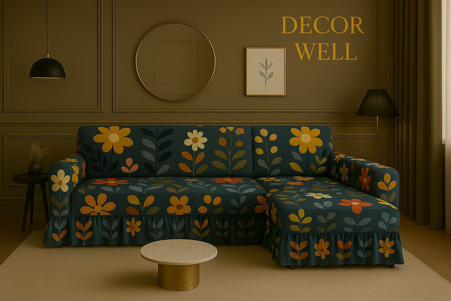 Solid Dark Brown Sofa Cover